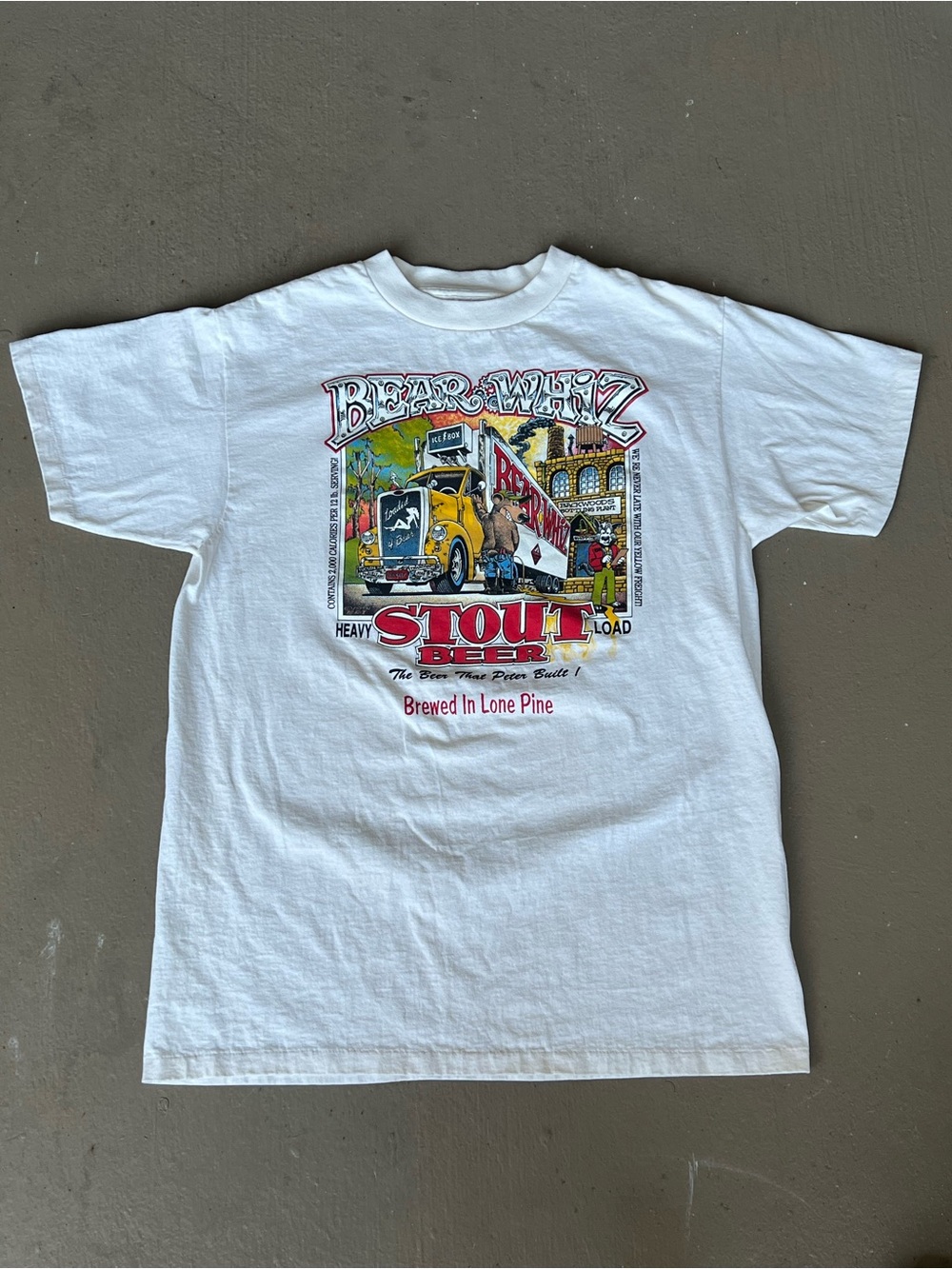1988 Vintage Retro Bear Whiz Beer Tee Single Stitch Large Shirt